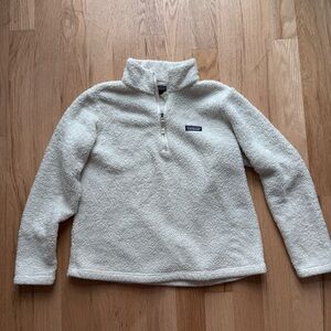 Patagonia White Fleece Jacket with Quarter-Zip